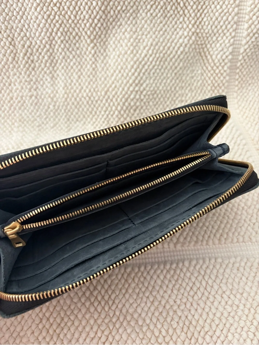 Portland Leather Goods Gray Leather Zip Wallet - Picture 3 of 3